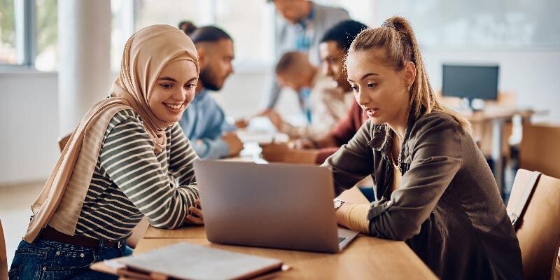 Learner exploring potential learning path options